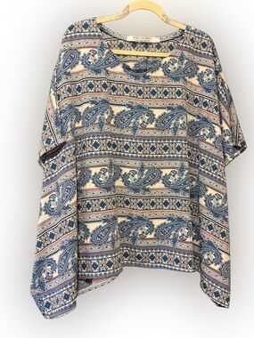 Jennafer Grace Handmade Paisley Scarf Top Poncho | One Size | NWOT